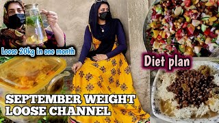 SEPTEMBER WEIGHT LOOSE CHALLENGE20kg Loose in one Month💯Diet Plan fitmom healthydiet zainbnuman [upl. by Lytsyrk]