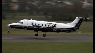 Twin Jet Beechcraft 1900D FGTVC  Landing and Taxi to Parking Position at Nancy Essey Airport [upl. by Ahsemrac479]