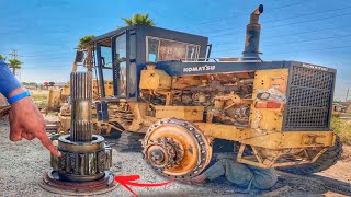 Komatsu Grader Wheel Tandem Gears⚙️ Broke On The Site Area  Now Repaired With Limited Tools [upl. by Martinsen]