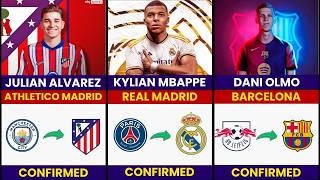 TOP 50 LATEST CONFIRMED Summer Transfers 2024🔥  Ft Mbappe Alvarez Omlo [upl. by Brittne357]