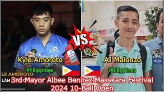 Kyle Amoroto VS AJ Malonzo  3rd Mayor Albee Benitez Masskara Festival 2024 10Ball Open [upl. by Lacim498]