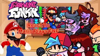 Friday Night Funkin Cast Reacts To Mario Plays Friday Night Funkin By SMG4 [upl. by Llarret385]