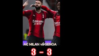 AC MILAN 33 GENOA  LIGA SERIE A ITALIAshorts [upl. by Younger]