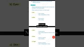 Receptor olfactorygustatoryphotoreceptorthermoreceptors class10 science control amp coordination [upl. by Ahl262]