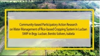 Water Management of Ricebased Cropping System in Small Water Impounding Project SWIP [upl. by Zia]