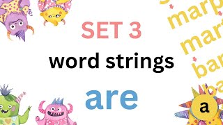 Phase 3 phonics Word Strings for learning to read and write phonics screening check in primary KS1 [upl. by Nodle781]