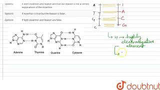 Assertion Guanine cannot pair with cytosine Reason Guanine and cytosine do not have perfect m [upl. by Nnahaid470]