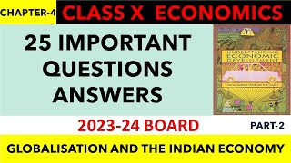 208  IMPORTANT QUESTIONANSWERS Class10 Economics chapter 4  GLOBALISATION QUESTION ANSWERS [upl. by Notsag]