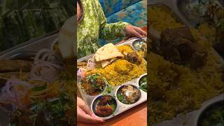 Shareable Mutton Biryani Thali  Al Khalifa Thali  The Gazeboo Park Street food biryani [upl. by Ayikahs]