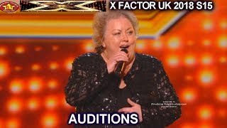 Jacqueline Faye 53 Farm Girl “Youre My World” STANDING OVATION AUDITIONS week 1 X Factor UK 2018 [upl. by Eemak]