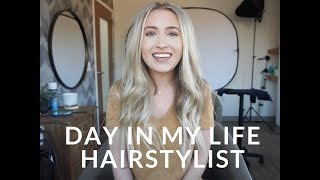 A DAY IN THE LIFE OF A HAIR STYLIST  HABIT HAND TIED EXTENSIONS  COLOR CLIENTS amp MORE [upl. by Einnej]