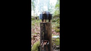 Wood ROCKET stove from DRY stump in 60 seconds  Silky BigBoy 2000  Scotch Eyed Auger [upl. by Fredericka68]