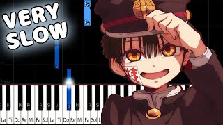 FULL Jibaku Shounen Hanakokun OP  No7  VERY SLOW EASY Piano Tutorial animelovemen [upl. by Edris]