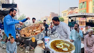 Chanay Chawal in Gujranwala  roadside street food  breakfast in gujranwala  bong paye gujranwala [upl. by Dahsar]