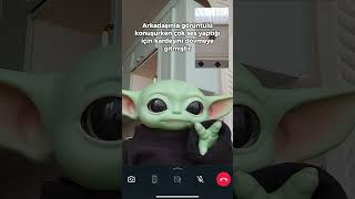 Baby Yoda arkadaşıyla görüntülü konuşuyor 😂  Baby Yoda babyyoda [upl. by Leirraj324]