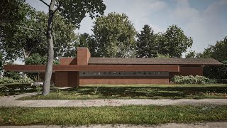 Frank Lloyd Wright  Charles Dabney house Chicago Illinois Unbuilt Project 1949 [upl. by Ardnaiek549]