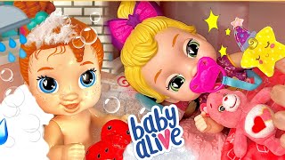 NEW Baby Alive doll Night routine ⭐️  Swimming in bath amp feeding and changing 😋 [upl. by Eniamat]