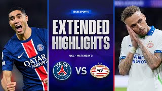 PSG vs PSV Extended Highlights  UCL League Phase MD 3  CBS Sports Golazo [upl. by Medor]