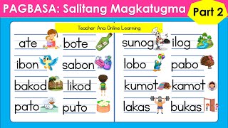 FILIPINO READING LESSON ll Mga SALITANG MAGKATUGMA Part 2 ll Teacher Ana Online Learning [upl. by Costanzia]