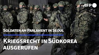 Südkorea Präsident ruft Kriegsrecht aus  AFP [upl. by Anahsat]