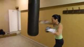 Boxing bag training 45 age woman [upl. by Elena]