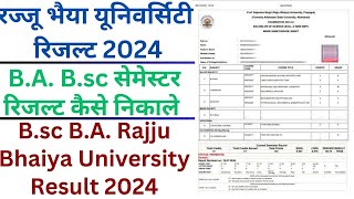 Bsc BA Rajju Bhaiya University Result 2024  BA Bsc सेमेस्टर रिजल्ट कैसे निकाले [upl. by Pirozzo467]