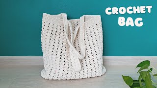 🧶Super Easy DIY Crochet Tote Bag  Crochet Bag Oval Bottom Look Minimal  ViVi Berry Crochet [upl. by Zima]