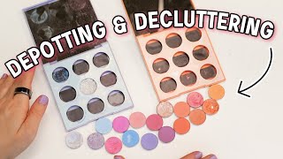 Depotting Decluttering amp Organizing my Single Eyeshadows  MAKEUP COLLECTION DECLUTTER 2023 [upl. by Adnuhsor]