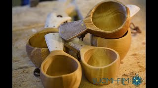 Kuksa handcrafted in Salla Lappland Handarbeit Kuksa [upl. by Inalel]