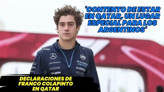 Declaraciones de Franco Colapinto Previo al Inicio de Actividades en el GP de Qatar F1 radio [upl. by Mika]