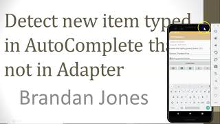 Detect a New Item in AutoCompleteTextView in Android Kotlin [upl. by Avla]