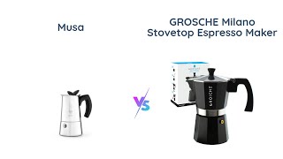 Bialetti Musa vs GROSCHE Milano Stovetop Espresso Maker [upl. by Ulda]