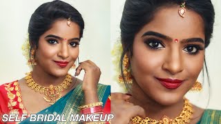 SELF BRIDAL MAKEUP TUTORIALWITH AFFORDABLE PRODUCTSTAMIL [upl. by Haila]