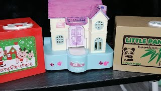 CUTE FUNNY PIGGYBANK COIN MACHINE LITTLE PANDA SANTA CLAUS DOG ASMR PIGGYBANK COINMACHINE ASMR [upl. by Aciamaj]