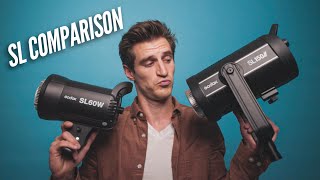 Godox SL60w vs SL150ii LED Video Light Comparison Review SL150w ii Continuous Video Light [upl. by Wiburg980]