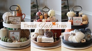 7  NEW FALL TIERED TRAY IDEAS FOR 2023  A NEW TRAY TO STYLE  DECORATE WITH ME FOR FALL [upl. by Roger]