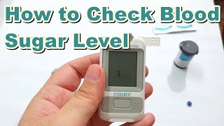 How to Check Blood Sugar Level by a Glucometer  EvoCheck GM700S  PharmEvo  Glucose  BSR [upl. by Sergo]