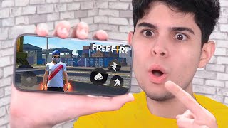 JOGANDO FREE FIRE NO CELULAR PELA PRIMEIRA VEZ NA MINHA VIDA [upl. by Eedyaj]