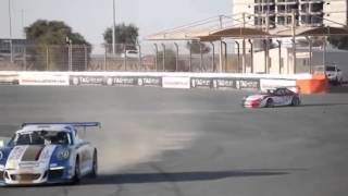 Porsche GT3 Cup Middle East 2014 Dubai Alesayi Unfall [upl. by Yv]