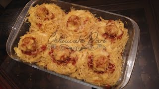 Spaghetti au four  أعشاش سباغيتي بالدجاج في الفرن [upl. by Marlena]