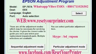 EpsonEP707AAdjustmentProgram  EpsonEP707AReset Tool [upl. by Aidnis]