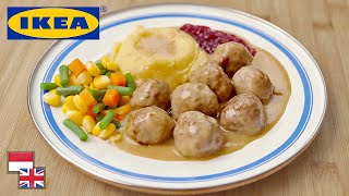 Resep BAKSO SAPI ALA IKEA Lengkap Dengan Saus Gravy amp Mashed Potato Swedish Meatballs [upl. by Oijimer]