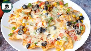 1 Minute Loaded Cheesy Nachos Recipe  Easy Vegetable Nachos by Marinated Goodness [upl. by Neelhtakyram552]