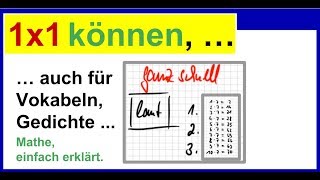 EinMalEins lernen 1x1 üben amp ganz schnell können Auch für Vokabeln Gedichte usw [upl. by Adnohsar628]