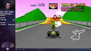 abney317 2024 03 27 Mario Kart 64 Royal Raceway Shortcut WR Attempts [upl. by Isman]