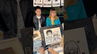 art artist paint draw portrait acrylicpainting picture tiktok caricature reaction couple [upl. by Rolyab982]