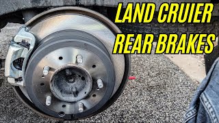 How To Replace Rear Brakes 100 Series Land Cruiser LX470 [upl. by Burrell]