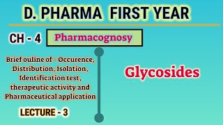 GlycosidePharmacognosyL3CH4DPharm first year [upl. by Nisior]