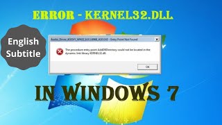 How to fixed dynamic link library Kernel32dll Error  Windows 7 [upl. by Wilhelmine]