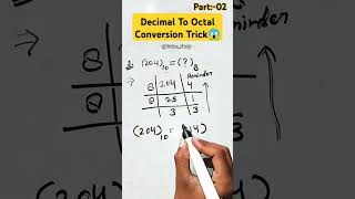 Decimal To Octal Conversion Trick‼️😱💯💥TutionStudyu2t6z [upl. by Fernando384]